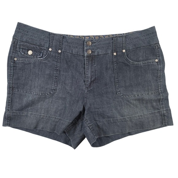Dakota Blue Pants - Utility Stretch Denim Casual Shorts dark indigo wash Women's 16 Dakota Blue